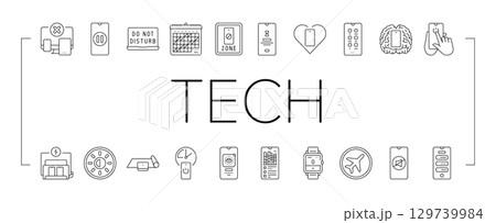 mindful tech engagement balance icons set vector mindful tech engagement balance icons set vector 129739984