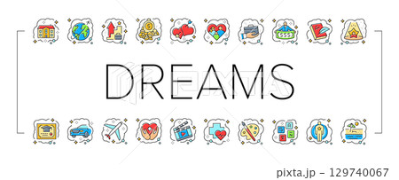 human dreams icons set vector 129740067
