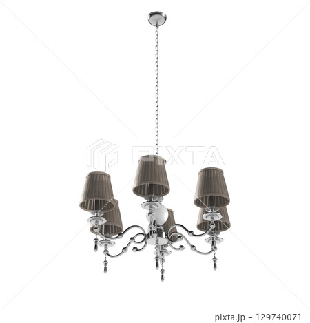 chandelier on the ceiling isolated on transparent background, hanging lamp, pendant light, 3D illustration, cg render chandelier on the ceiling isolated on transparent background, hanging lamp, pendant light, 3D illustration, cg render 129740071