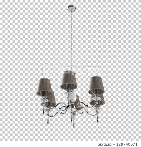 chandelier on the ceiling isolated on transparent background, hanging lamp, pendant light, 3D illustration, cg render chandelier on the ceiling isolated on transparent background, hanging lamp, pendant light, 3D illustration, cg render 129740071