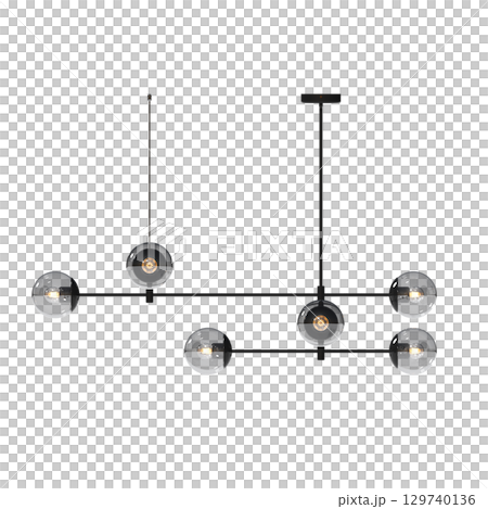 chandelier on the ceiling isolated on transparent background, hanging lamp, pendant light, 3D illustration, cg render chandelier on the ceiling isolated on transparent background, hanging lamp, pendant light, 3D illustration, cg render 129740136