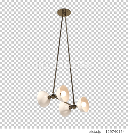 chandelier on the ceiling isolated on transparent background, hanging lamp, pendant light, 3D illustration, cg render chandelier on the ceiling isolated on transparent background, hanging lamp, pendant light, 3D illustration, cg render 129740154