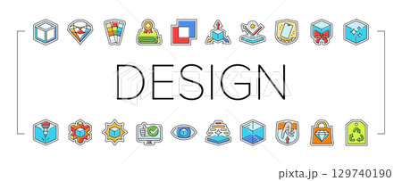 design aesthetics product icons set vector 129740190