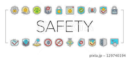 safety protection product icons set vector safety protection product icons set vector 129740194