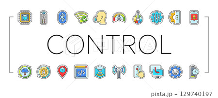 modern technology control product icons set vector 129740197
