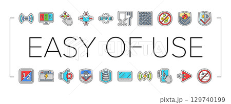 ease of use convenience product icons set vector ease of use convenience product icons set vector 129740199