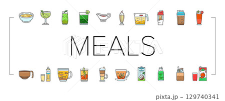 meals as drinks smoothie shake icons set vector meals as drinks smoothie shake icons set vector 129740341