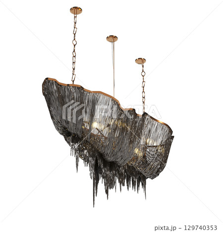 chandelier on the ceiling isolated on transparent background, hanging lamp, pendant light, 3D illustration, cg render chandelier on the ceiling isolated on transparent background, hanging lamp, pendant light, 3D illustration, cg render 129740353