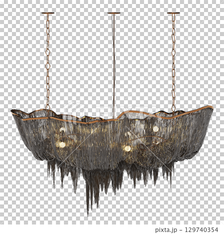 chandelier on the ceiling isolated on transparent background, hanging lamp, pendant light, 3D illustration, cg render chandelier on the ceiling isolated on transparent background, hanging lamp, pendant light, 3D illustration, cg render 129740354