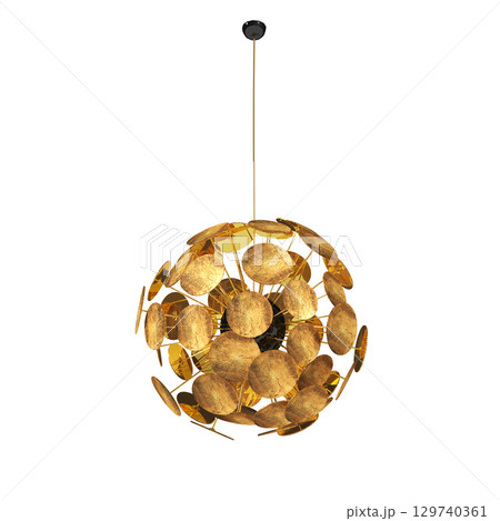 chandelier on the ceiling isolated on transparent background, hanging lamp, pendant light, 3D illustration, cg render chandelier on the ceiling isolated on transparent background, hanging lamp, pendant light, 3D illustration, cg render 129740361