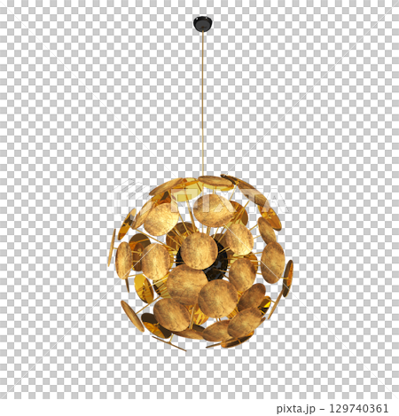 chandelier on the ceiling isolated on transparent background, hanging lamp, pendant light, 3D illustration, cg render chandelier on the ceiling isolated on transparent background, hanging lamp, pendant light, 3D illustration, cg render 129740361