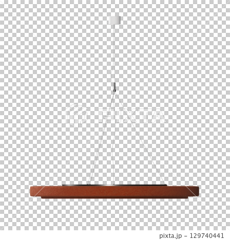 chandelier on the ceiling isolated on transparent background, hanging lamp, pendant light, 3D illustration, cg render 129740441