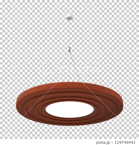 chandelier on the ceiling isolated on transparent background, hanging lamp, pendant light, 3D illustration, cg render 129740442