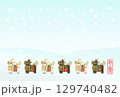 年賀2026チャグチャグ馬コ雪景色背景 129740482