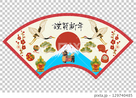 年賀2026チャグチャグ馬コ富士山背景 129740485