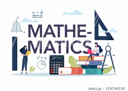 Math school class with math elements 129740538