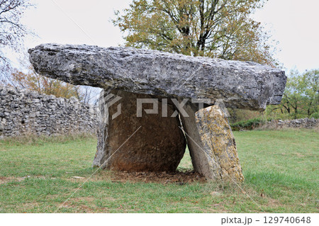 Ancient dolmen at Rocamadour commune in France Ancient dolmen at Rocamadour commune in France 129740648