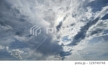 Clouds and sunlight in the sky Clouds and sunlight in the sky 129740748