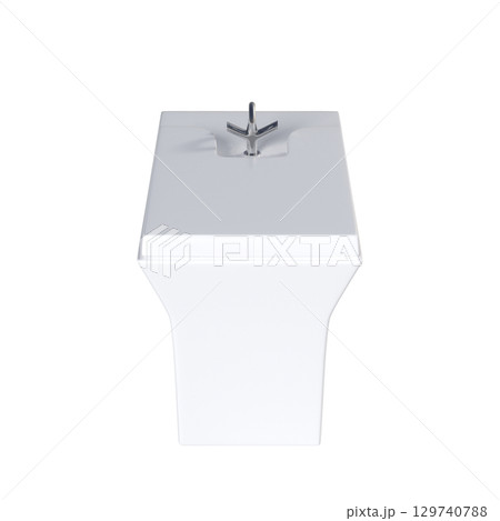 Lavatory pan isolated on a transparent background, bidet, 3D illustration, and CG render 129740788