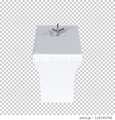 Lavatory pan isolated on a transparent background, bidet, 3D illustration, and CG render 129740788