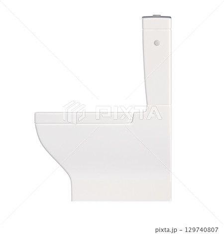 Lavatory pan isolated on a transparent background, bidet, 3D illustration, and CG render 129740807