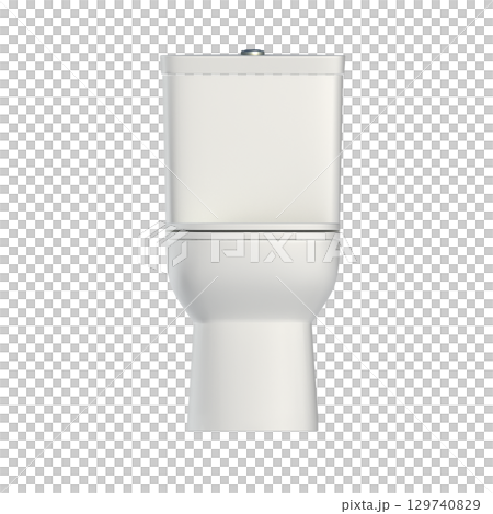 Lavatory pan isolated on a transparent background, bidet, 3D illustration, and CG render 129740829