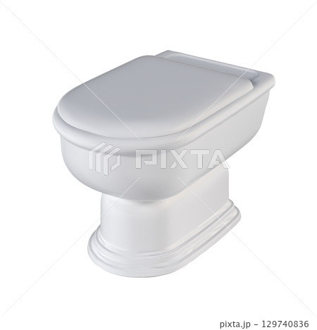 Lavatory pan isolated on a transparent background, bidet, 3D illustration, and CG render Lavatory pan isolated on a transparent background, bidet, 3D illustration, and CG render 129740836