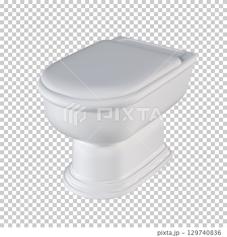 Lavatory pan isolated on a transparent background, bidet, 3D illustration, and CG render Lavatory pan isolated on a transparent background, bidet, 3D illustration, and CG render 129740836