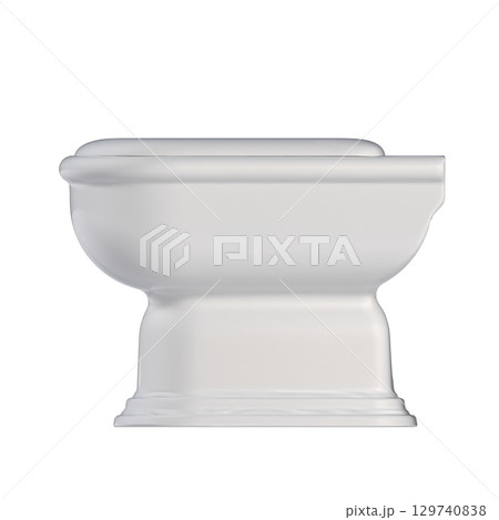 Lavatory pan isolated on a transparent background, bidet, 3D illustration, and CG render 129740838