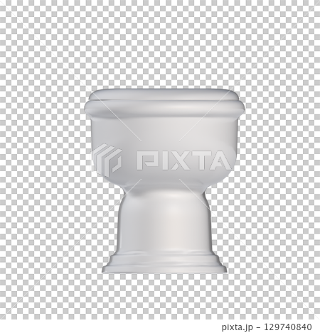 Lavatory pan isolated on a transparent background, bidet, 3D illustration, and CG render 129740840