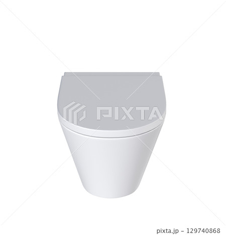 Lavatory pan isolated on a transparent background, bidet, 3D illustration, and CG render 129740868