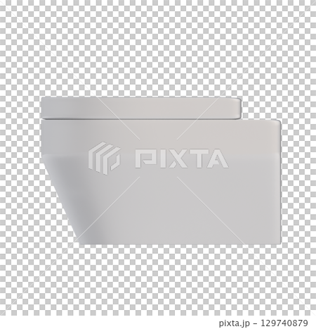 Lavatory pan isolated on a transparent background, bidet, 3D illustration, and CG render 129740879
