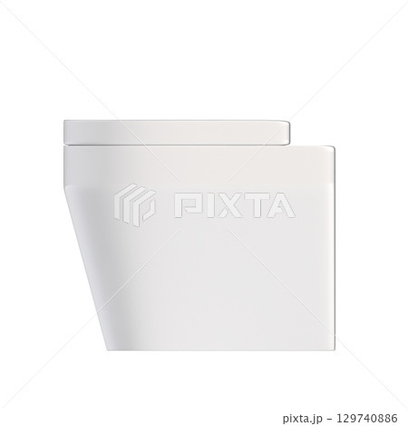 Lavatory pan isolated on a transparent background, bidet, 3D illustration, and CG render 129740886