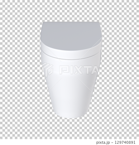 Lavatory pan isolated on a transparent background, bidet, 3D illustration, and CG render 129740891