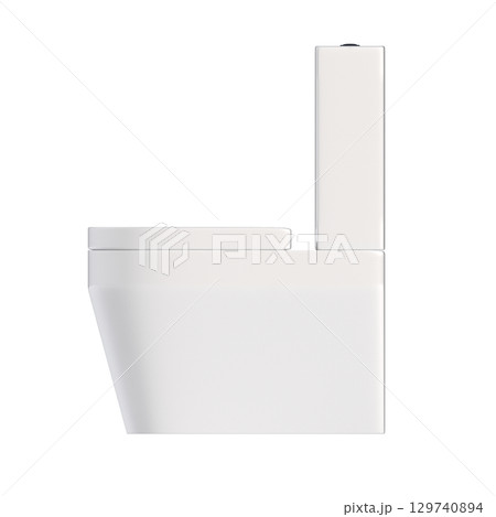 Lavatory pan isolated on a transparent background, bidet, 3D illustration, and CG render 129740894