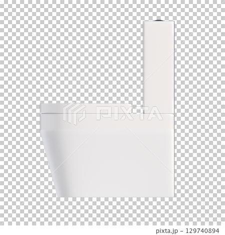 Lavatory pan isolated on a transparent background, bidet, 3D illustration, and CG render 129740894