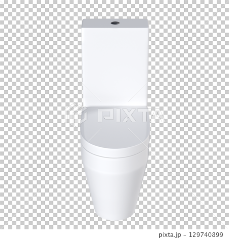 Lavatory pan isolated on a transparent background, bidet, 3D illustration, and CG render 129740899