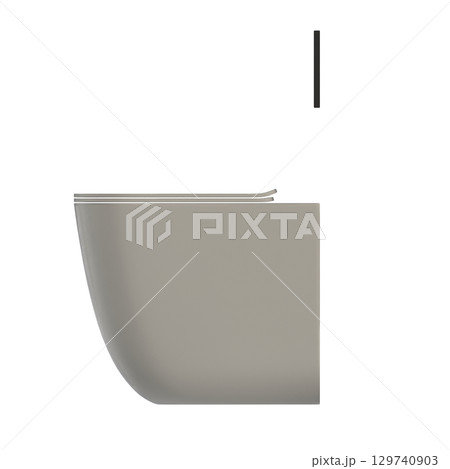 Lavatory pan isolated on a transparent background, bidet, 3D illustration, and CG render 129740903