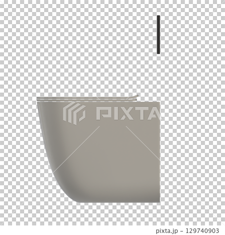 Lavatory pan isolated on a transparent background, bidet, 3D illustration, and CG render 129740903