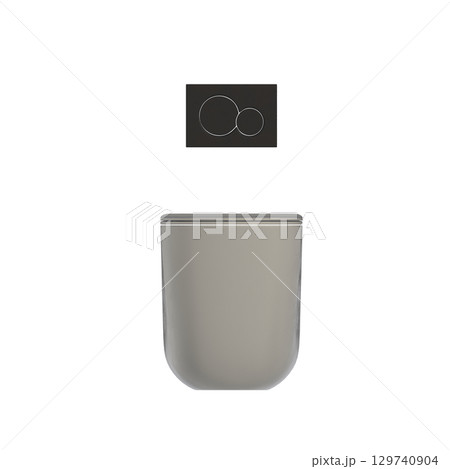Lavatory pan isolated on a transparent background, bidet, 3D illustration, and CG render 129740904