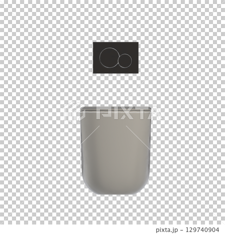Lavatory pan isolated on a transparent background, bidet, 3D illustration, and CG render 129740904