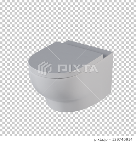 Lavatory pan isolated on a transparent background, bidet, 3D illustration, and CG render Lavatory pan isolated on a transparent background, bidet, 3D illustration, and CG render 129740914