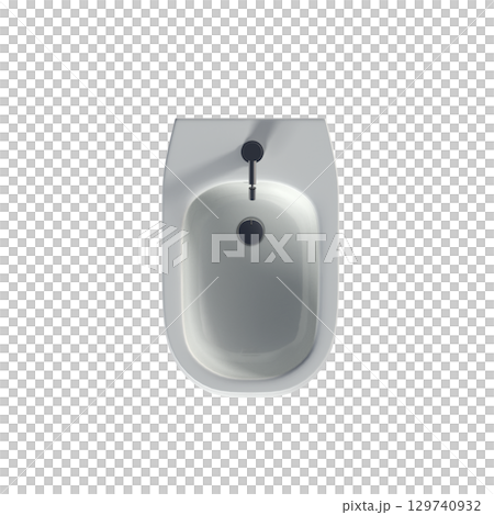 Lavatory pan isolated on a transparent background, bidet, 3D illustration, and CG render Lavatory pan isolated on a transparent background, bidet, 3D illustration, and CG render 129740932