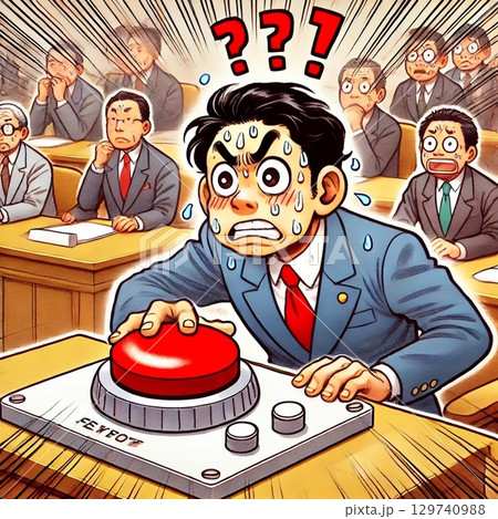 解散総選挙をするときの総理大臣のイラスト 解散総選挙をするときの総理大臣のイラスト 129740988