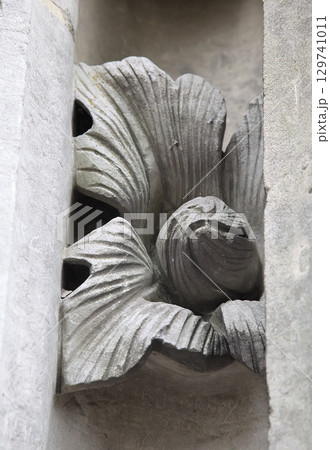 Intricate stone carvings at Notre-Dame de Chartres Cathedral in France showcase historical artistry Intricate stone carvings at Notre-Dame de Chartres Cathedral in France showcase historical artistry 129741011