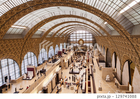Paris, France - October 27, 2016 - Beautiful architecture and sculptures in Orsay museum Paris, France - October 27, 2016 - Beautiful architecture and sculptures in Orsay museum 129741088