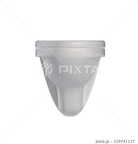 Lavatory pan isolated on a transparent background, bidet, 3D illustration, and CG render 129741137