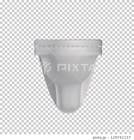 Lavatory pan isolated on a transparent background, bidet, 3D illustration, and CG render 129741137