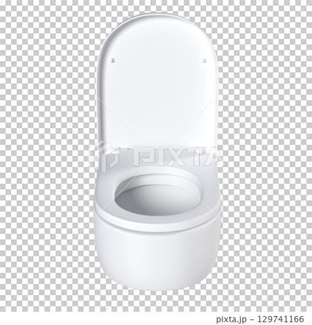 Lavatory pan isolated on a transparent background, bidet, 3D illustration, and CG render 129741166