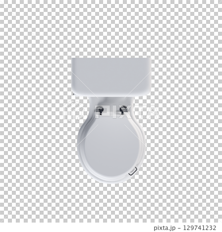Lavatory pan isolated on a transparent background, bidet, 3D illustration, and CG render 129741232